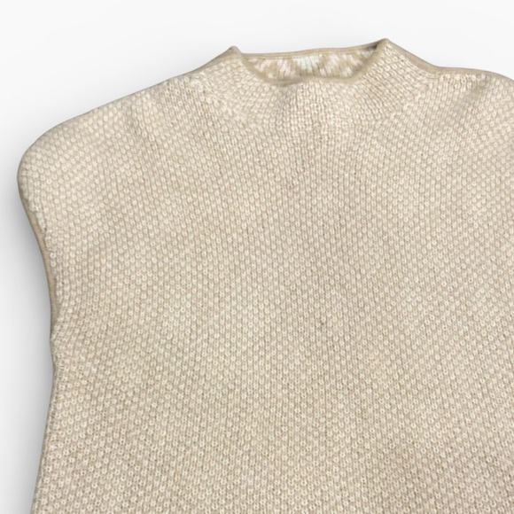 ANN MASHBURN women’s tan CASHMERE mock turtle neck sleeveless sweater sz XL - Picture 3 of 7